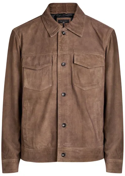 Rag & Bone Suede Overshirt In Brown