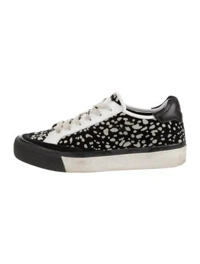 Pre-owned Rag & Bone Suede Polka Dot Print Sneakers In Black