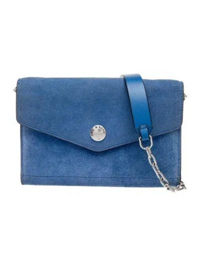 Pre-owned Rag & Bone Suede Portfolio In Blue