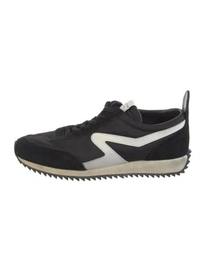 Pre-owned Rag & Bone Suede Printed Athletic Sneakers In Black
