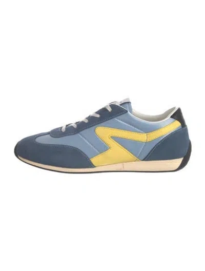 Pre-owned Rag & Bone Suede Printed Sneakers In Blue