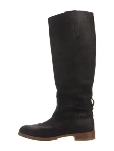 Pre-owned Rag & Bone Suede Riding Boots In Black