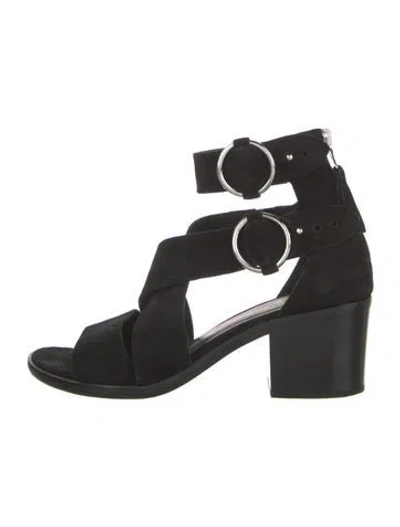 Pre-owned Rag & Bone Suede Sandals In Black