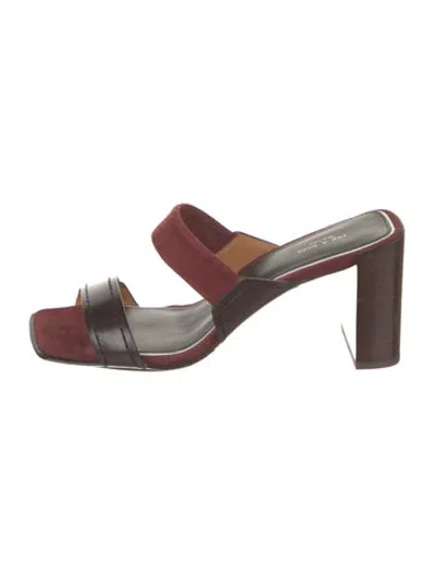 Pre-owned Rag & Bone Suede Sandals In Brown/burgundy