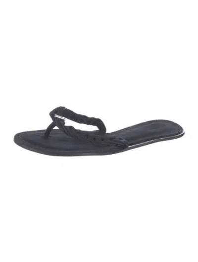Pre-owned Rag & Bone Suede Slides In Black