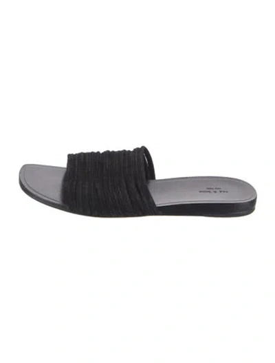 Pre-owned Rag & Bone Suede Slides In Black