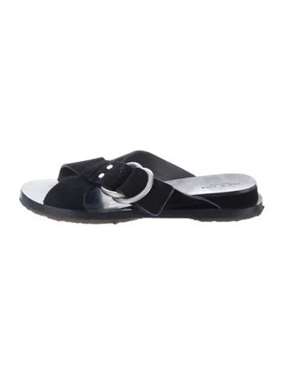 Pre-owned Rag & Bone Suede Slides In Black/blue