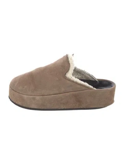 Pre-owned Rag & Bone Suede Slides In Brown