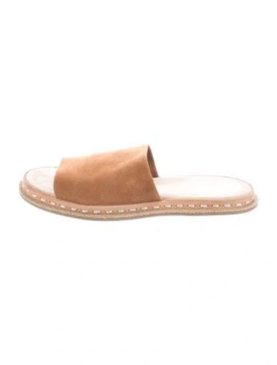 Pre-owned Rag & Bone Suede Slides In Brown