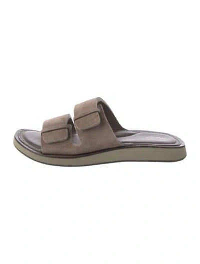 Pre-owned Rag & Bone Suede Slides In Neutral