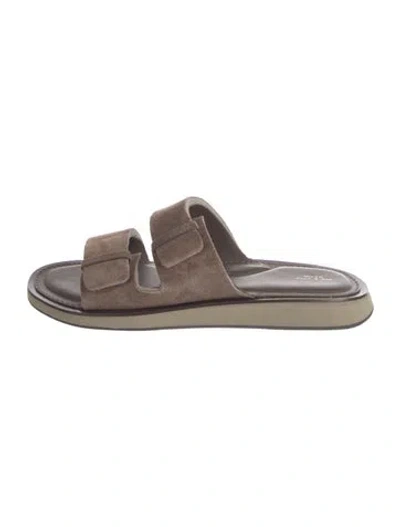 Pre-owned Rag & Bone Suede Slides In Neutral