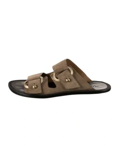 Pre-owned Rag & Bone Suede Slides In Neutrals