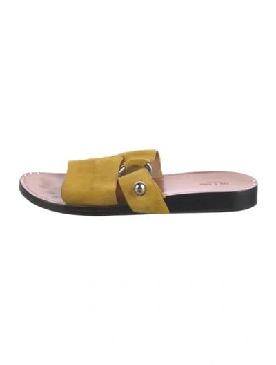 Pre-owned Rag & Bone Suede Slides In Yellow