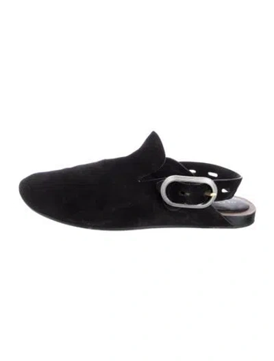 Pre-owned Rag & Bone Suede Slingback Flats In Black