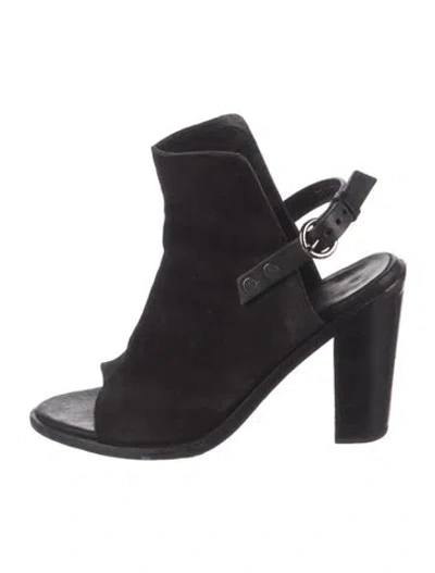 Pre-owned Rag & Bone Suede Slingback Pumps In Black