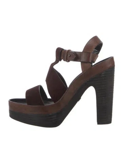 Pre-owned Rag & Bone Suede Slingback Sandals In Brown