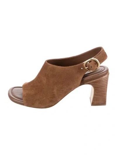 Pre-owned Rag & Bone Suede Slingback Sandals In Brown
