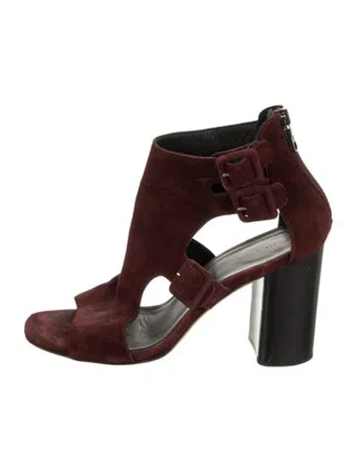 Pre-owned Rag & Bone Suede Slingback Sandals In Burgundy