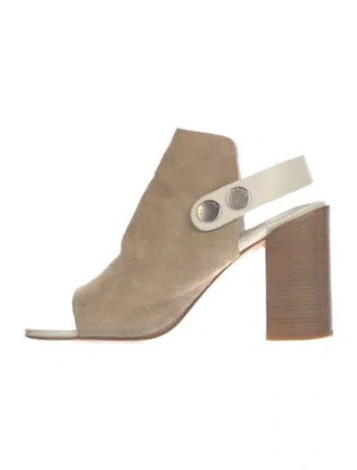 Pre-owned Rag & Bone Suede Slingback Sandals In Neutral