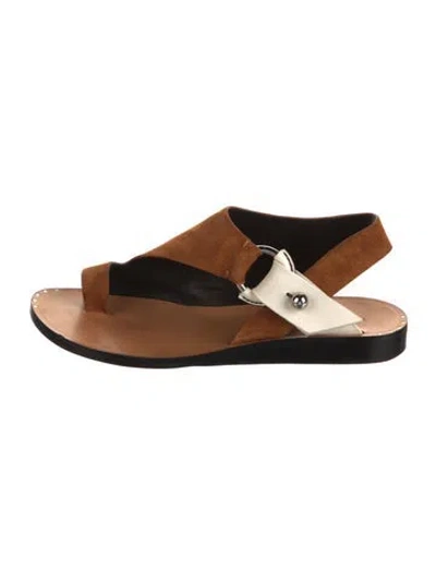 Pre-owned Rag & Bone Suede Slingback Sandals In Neutral