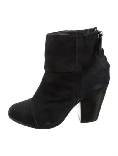 Pre-owned Rag & Bone Suede Slouch Boots In Blue