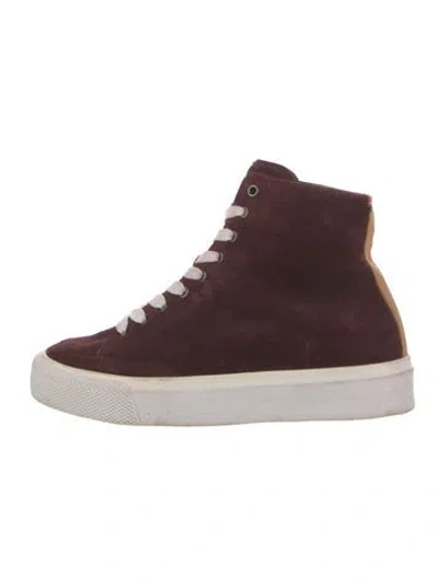 Pre-owned Rag & Bone Suede Sneakers In Burgundy