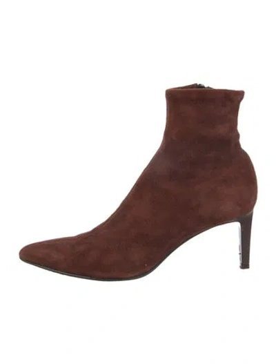 Pre-owned Rag & Bone Suede Sock Boots In Brown