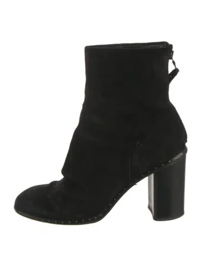 Pre-owned Rag & Bone Suede Studded Accents Boots In Black