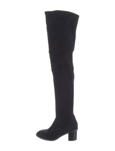 Pre-owned Rag & Bone Suede Studded Accents Boots In Black