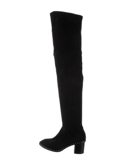 Pre-owned Rag & Bone Suede Studded Accents Boots In Black