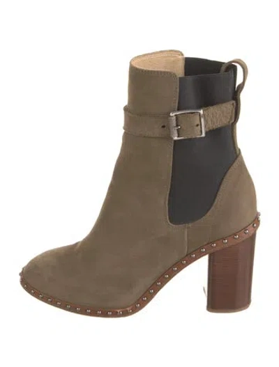 Pre-owned Rag & Bone Suede Studded Accents Boots In Neutral