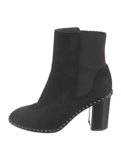 Pre-owned Rag & Bone Suede Studded Accents Chelsea Boots In Black