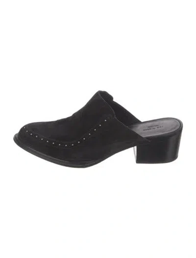 Pre-owned Rag & Bone Suede Studded Accents Mules In Black