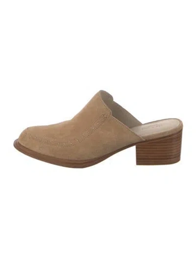Pre-owned Rag & Bone Suede Studded Accents Mules In Brown