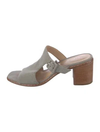 Pre-owned Rag & Bone Suede Studded Accents Sandals In Grey