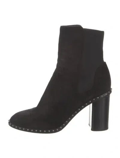 Pre-owned Rag & Bone Suede Studded Accents Sock Boots In Black