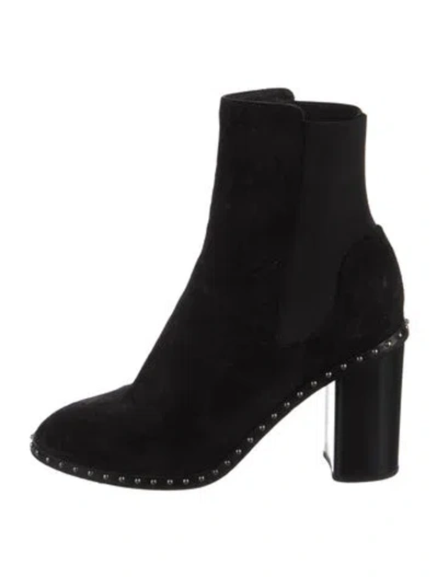 Pre-owned Rag & Bone Suede Studded Accents Sock Boots In Black