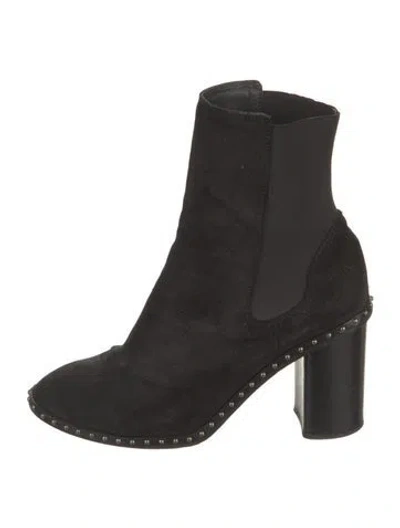Pre-owned Rag & Bone Suede Studded Accents Sock Boots In Black