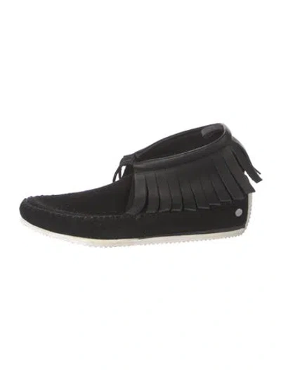 Pre-owned Rag & Bone Suede Tassel Accents Boots In Black