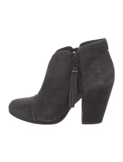 Pre-owned Rag & Bone Suede Tassel Accents Boots In Gray