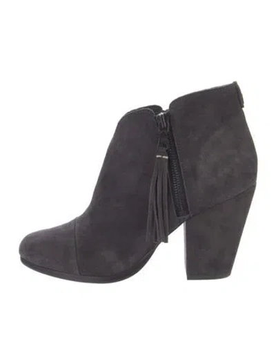 Pre-owned Rag & Bone Suede Tassel Accents Boots In Gray