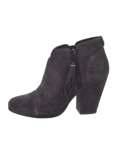 Pre-owned Rag & Bone Suede Tassel Accents Boots In Purple
