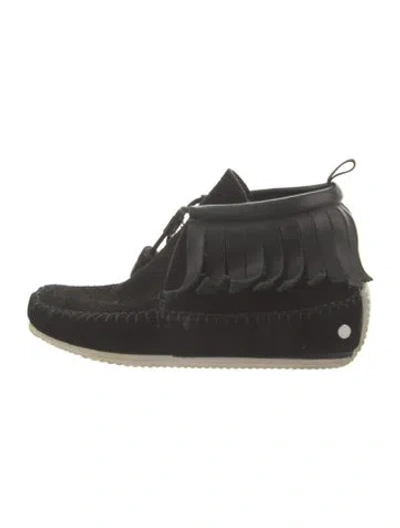 Pre-owned Rag & Bone Suede Tassel Accents Oxfords In Black