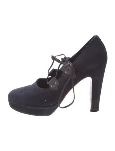 Pre-owned Rag & Bone Suede Tassel Accents Pumps In Blue