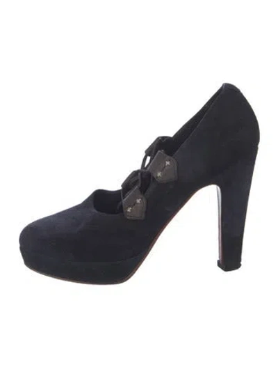 Pre-owned Rag & Bone Suede Tassel Accents Pumps In Blue