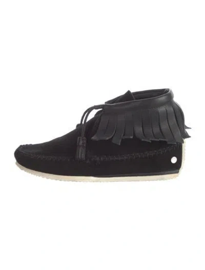 Pre-owned Rag & Bone Suede Tassel Accents Sneakers In Black