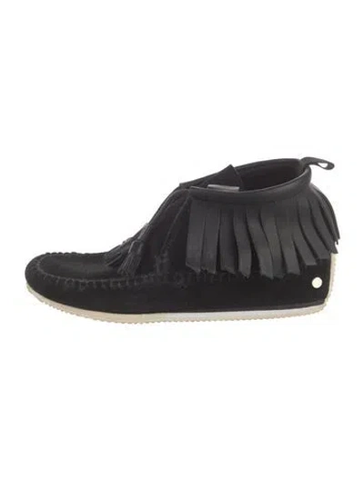 Pre-owned Rag & Bone Suede Tassel Accents Sneakers In Black