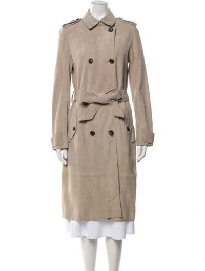 Pre-owned Rag & Bone Suede Trench Coat In Neutrals