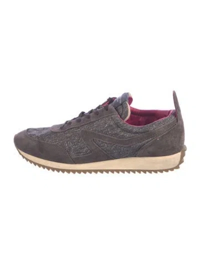 Pre-owned Rag & Bone Suede Tweed Pattern Athletic Sneakers In Grey