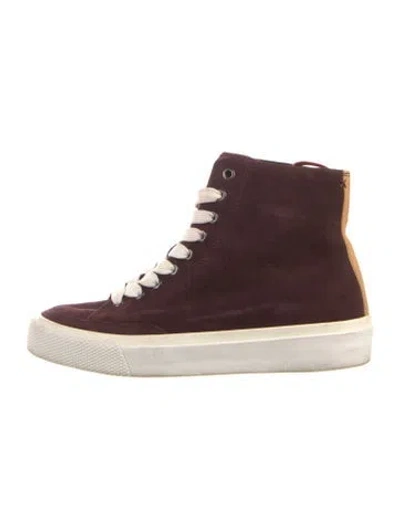 Pre-owned Rag & Bone Suede Wedge Sneakers In Red